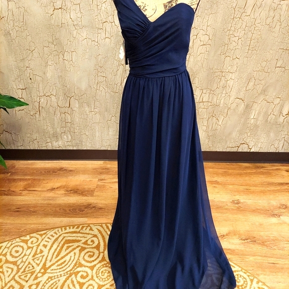Enchanting Moments Dresses & Skirts - Navy one shoulder formal or bridesmaid dress